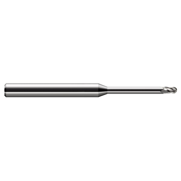 Miniature End Mill - Ball - Long Reach, Stub Flute, 0.1562" (5/32), Finish - Machining: Uncoated